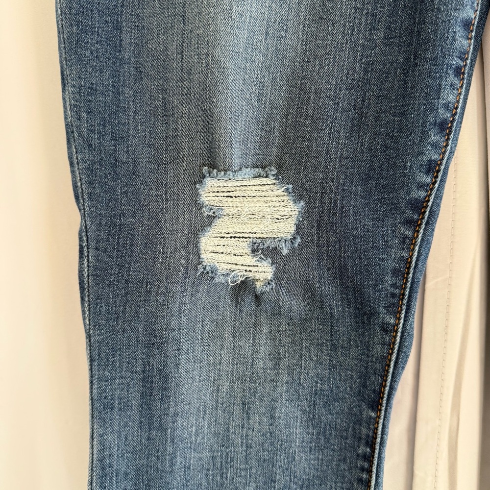 GAP High Rise Distressed Skinny Jeans Blue Ankle 30R - Picture 5 of 9